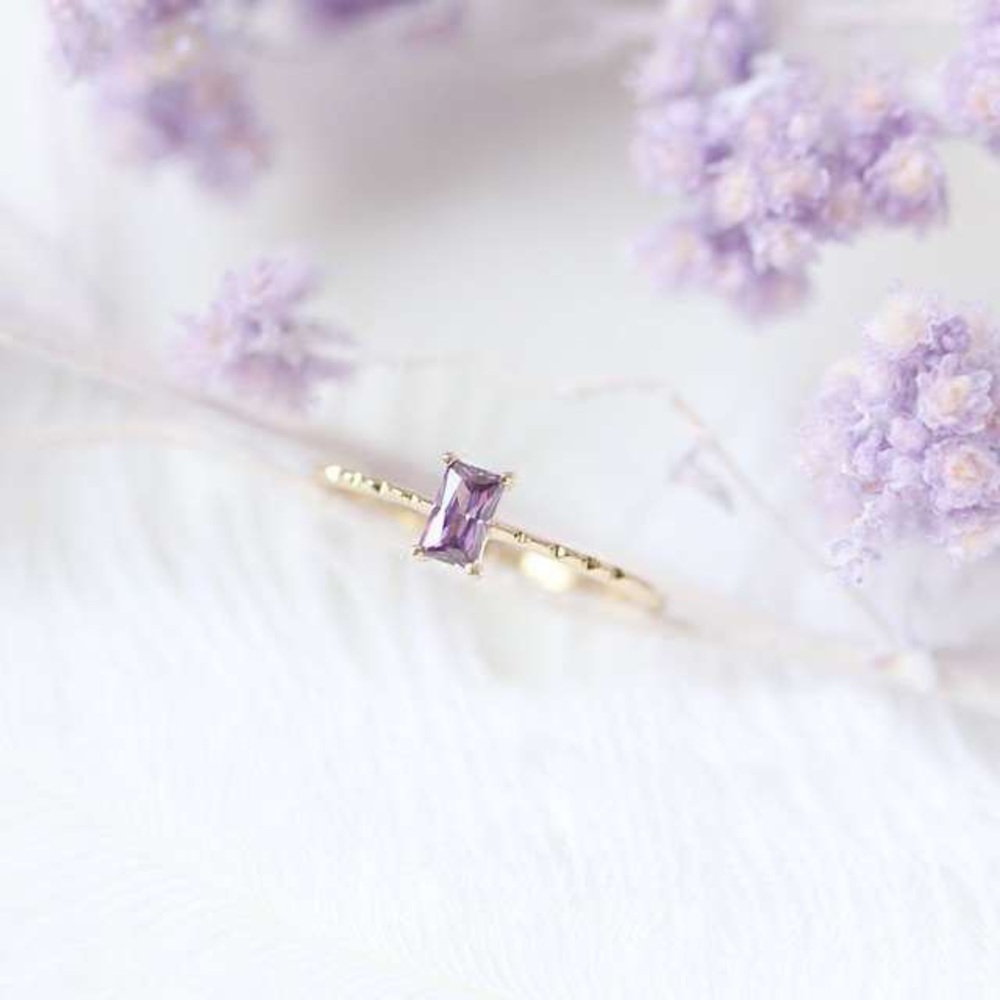 Dainty Lavender Ring Rectangle